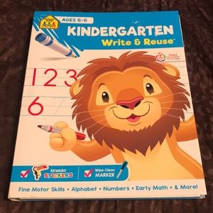 School Zone - Kindergarten Write & Reuse Workbook - Early Math, and More